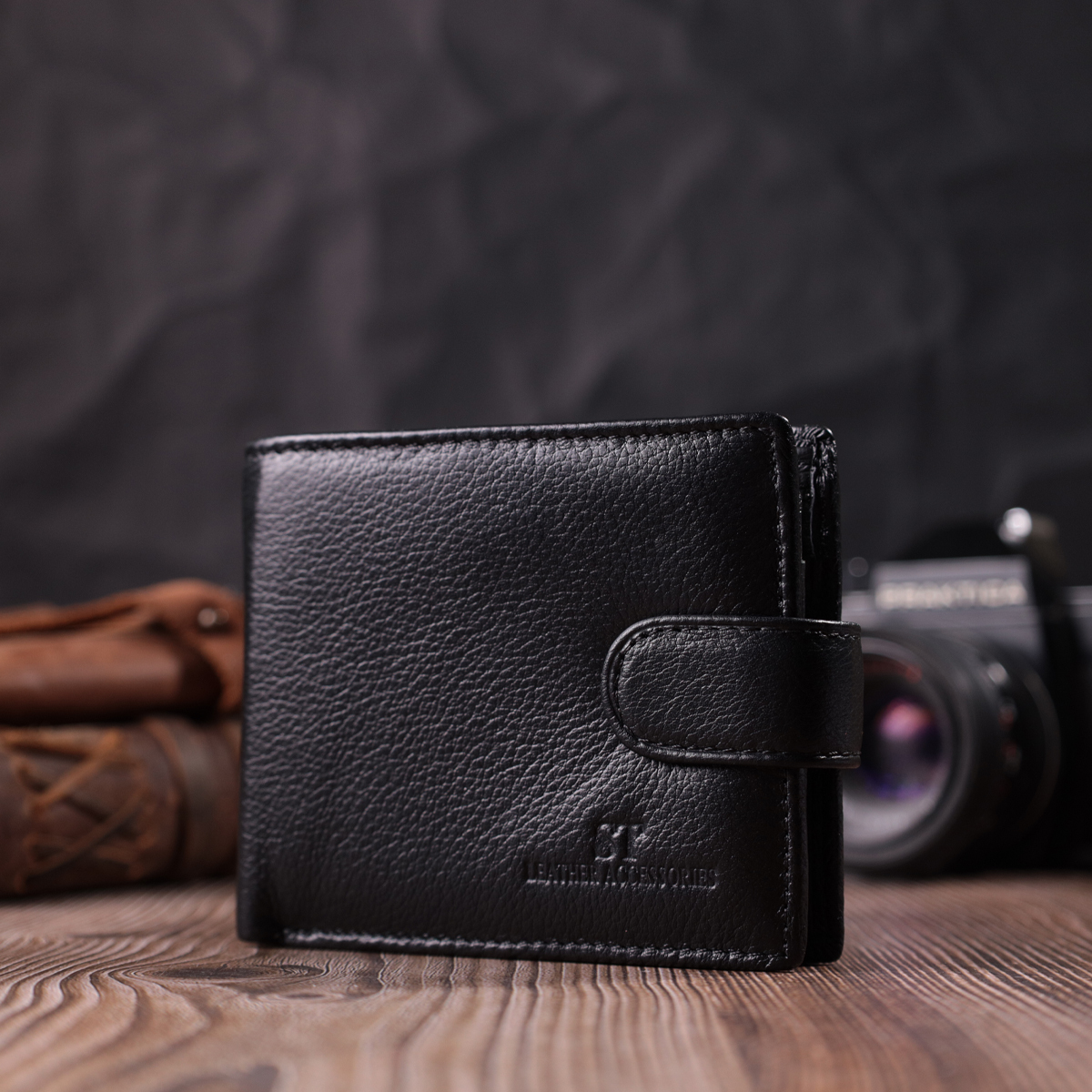Гаманець чоловічий шкіряний St Leather 22523 чорний фото11