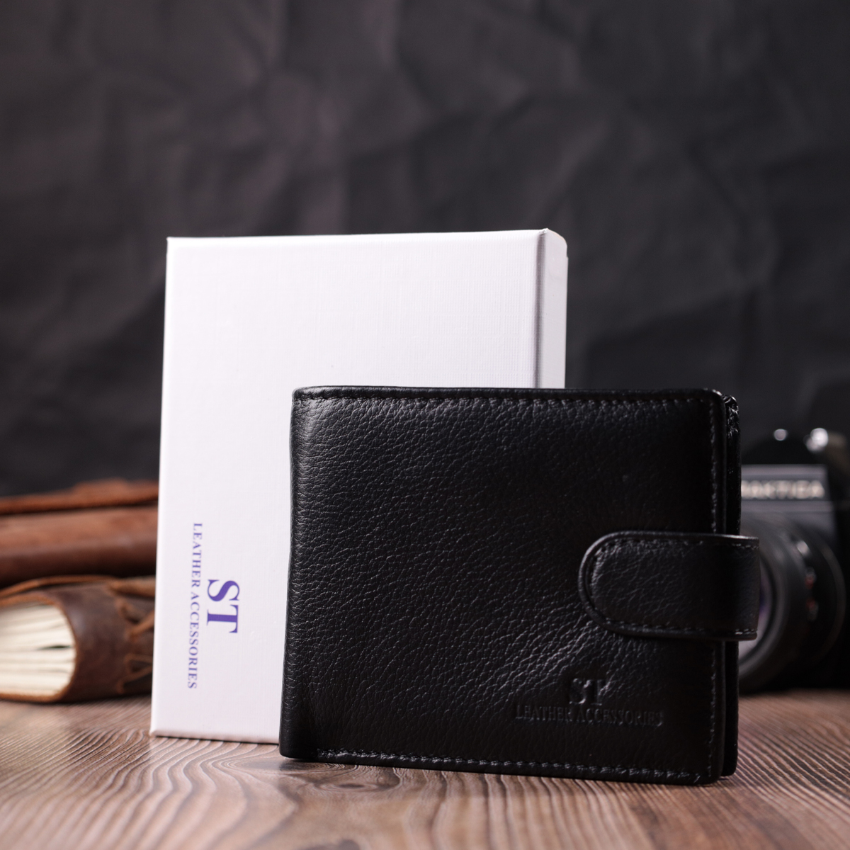 Гаманець чоловічий шкіряний St Leather 22523 чорний фото13
