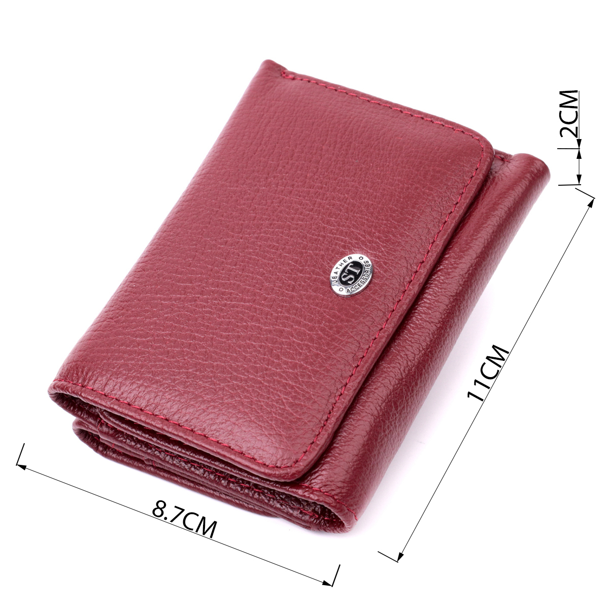 Кошелек женский кожаный St Leather 22463 бордовый фото3