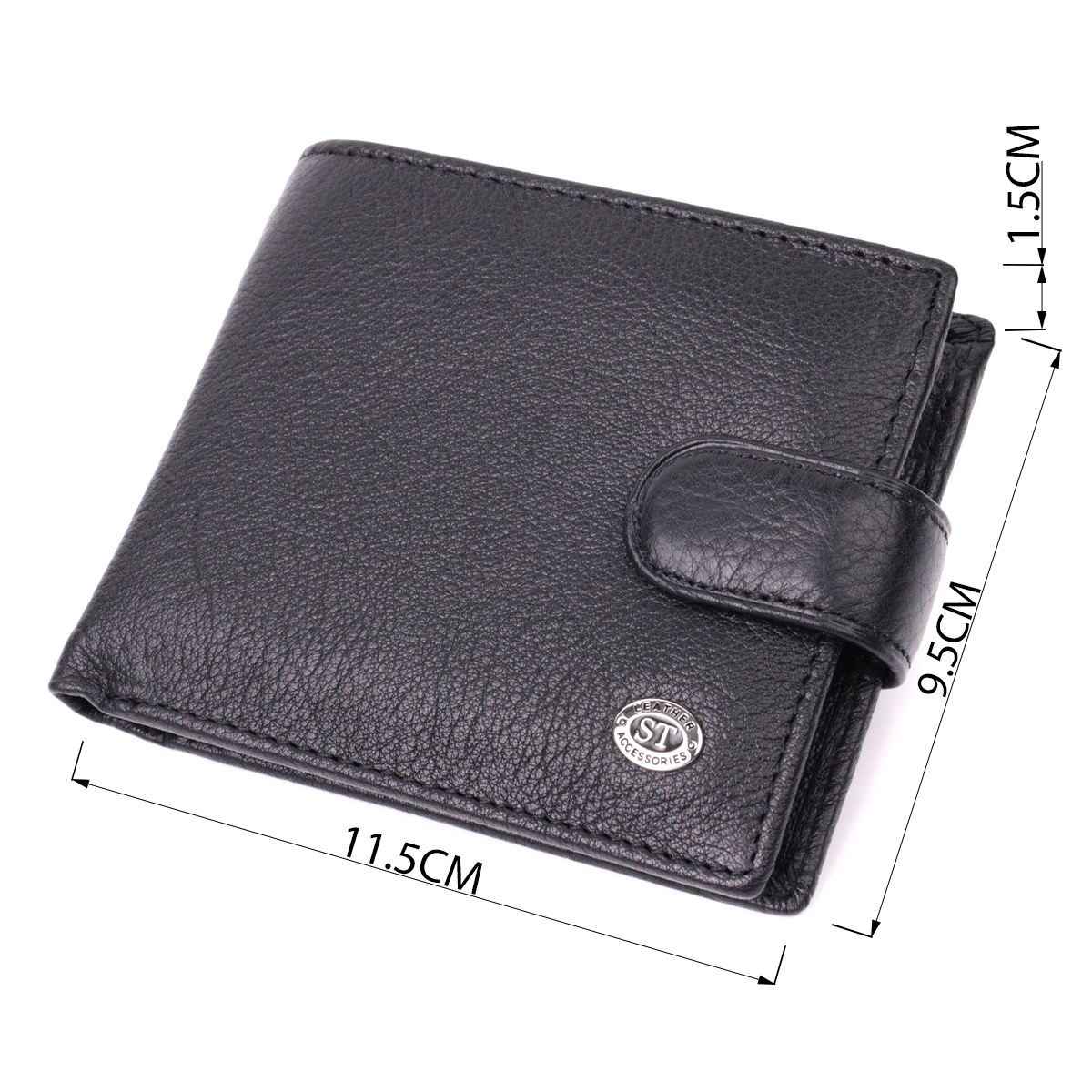 Кошелек мужкой кожаный St Leather 22541 черный фото7