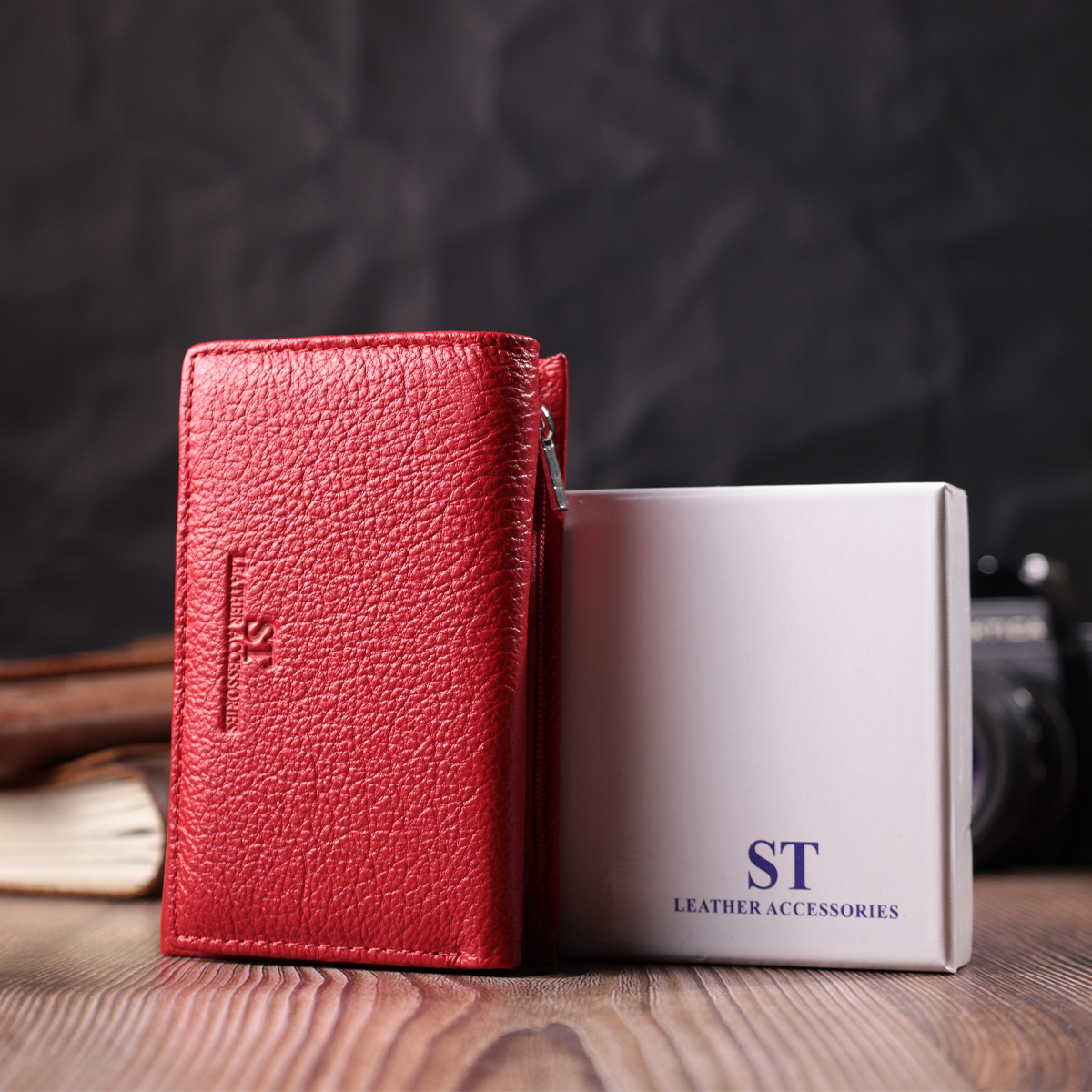 Кошелек женский кожаный St Leather 22547 красный фото10