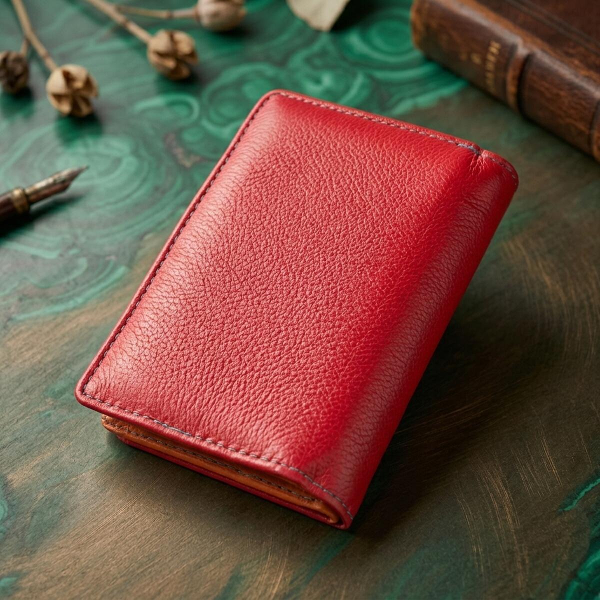 Кошелек женский кожаный St Leather 22562 красный фото2