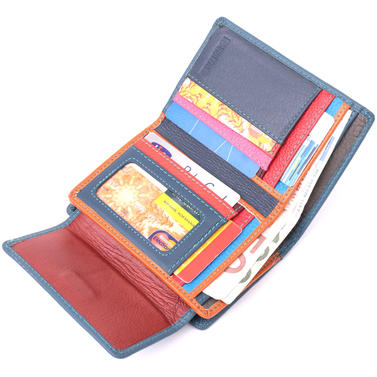 Кошелек женский кожаный St Leather 16802 бирюзовый фото7