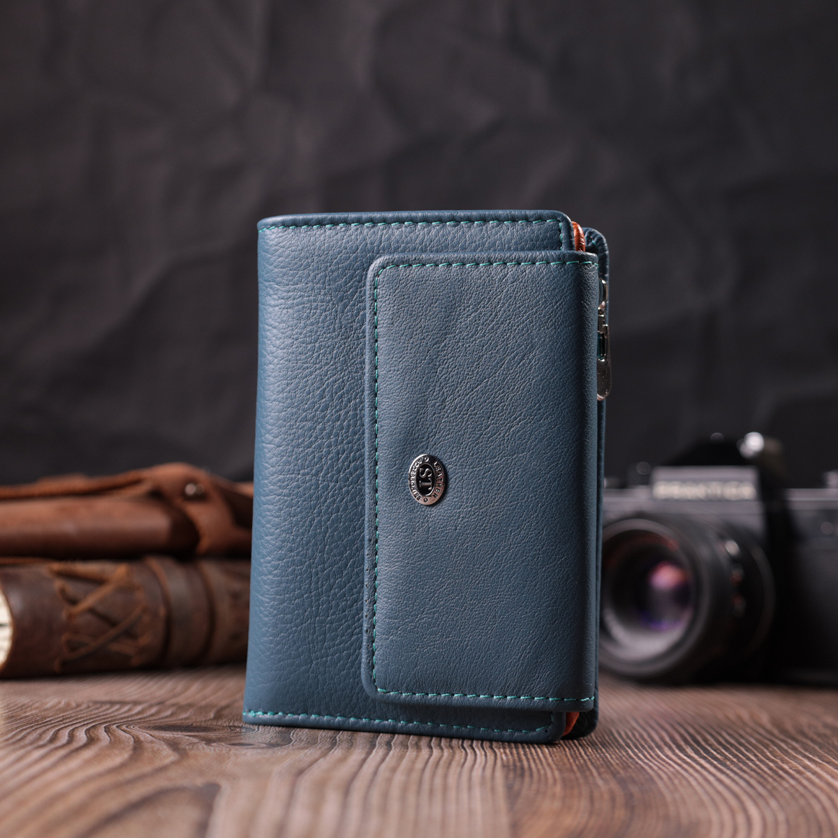Кошелек женский кожаный St Leather 16802 бирюзовый фото9