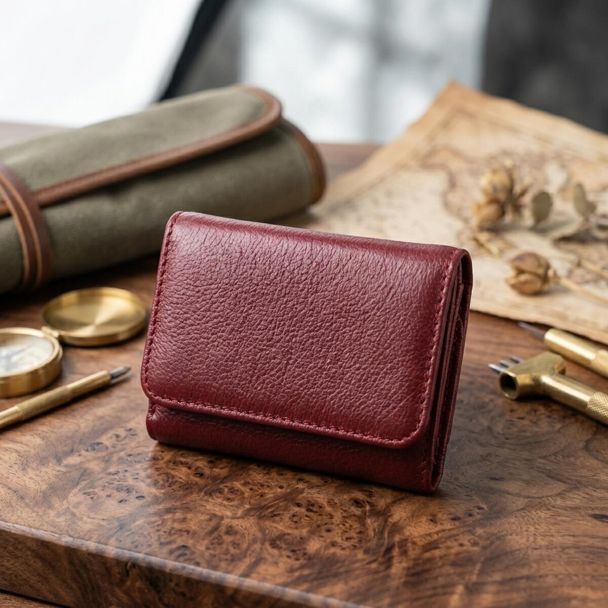 Кошелек женский кожаный St Leather 16805 бордовый фото4