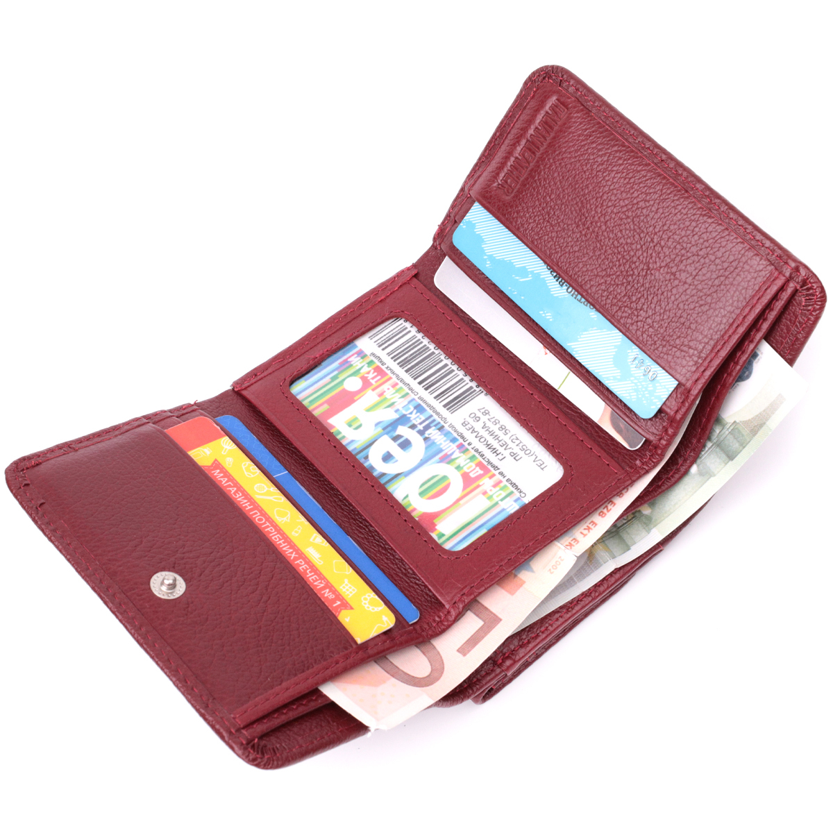 Кошелек женский кожаный St Leather 16805 бордовый фото10