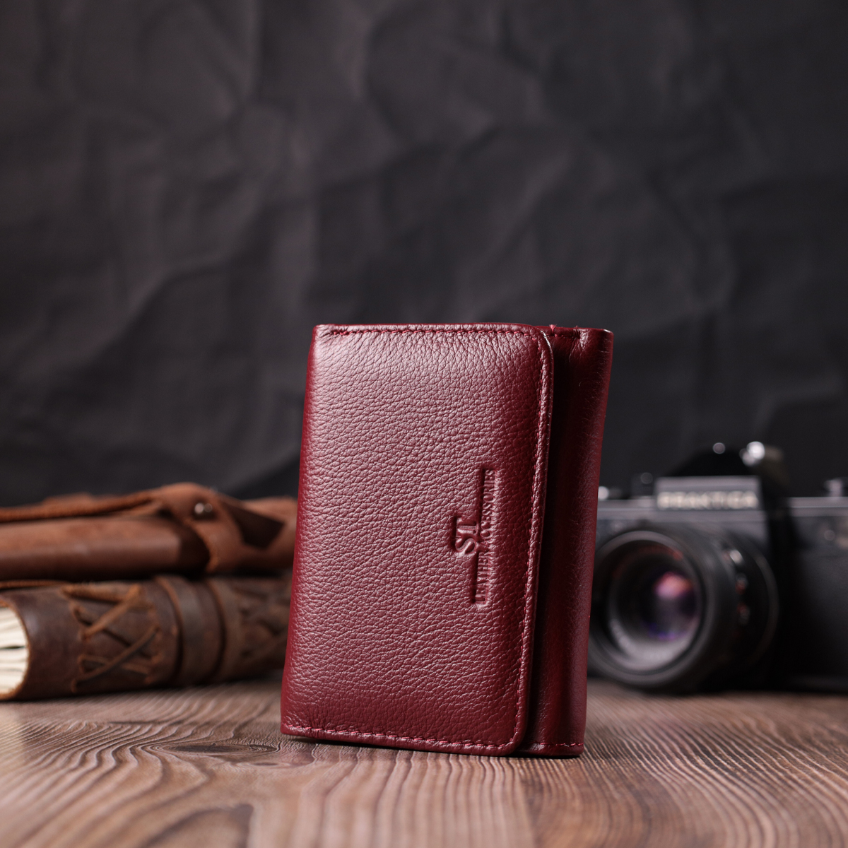 Кошелек женский кожаный St Leather 16805 бордовый фото12