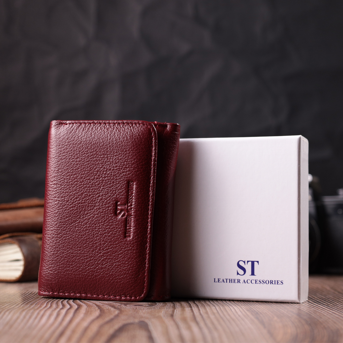 Кошелек женский кожаный St Leather 16805 бордовый фото14