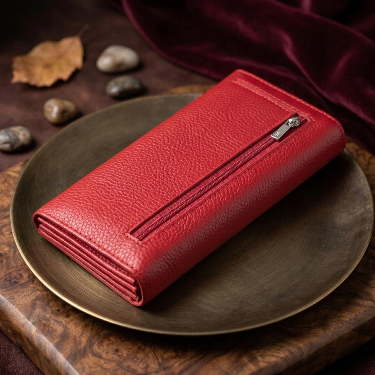Кошелек женский кожаный St Leather 16807 красный фото4