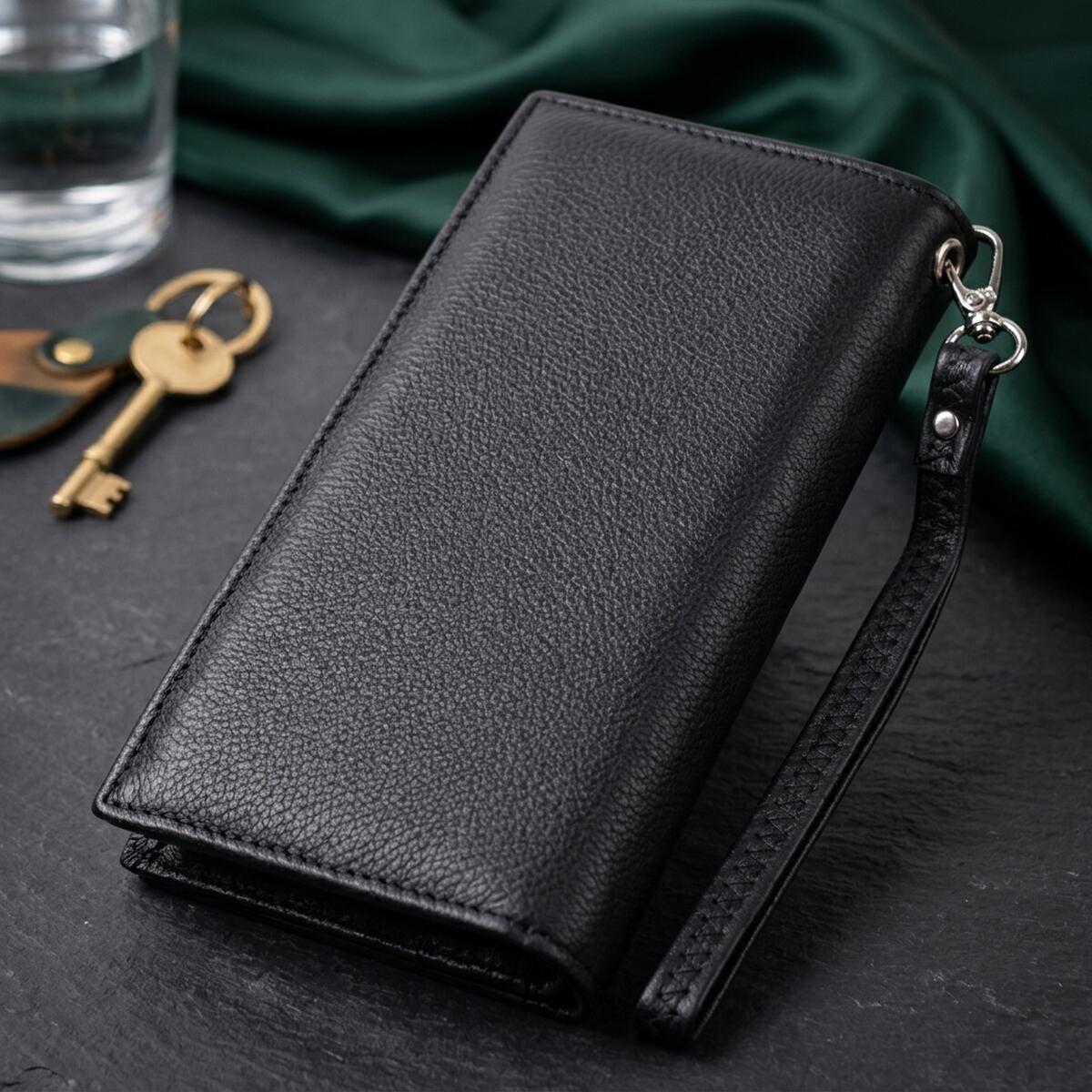 Кошелек кожаный St Leather 22678 черный фото4