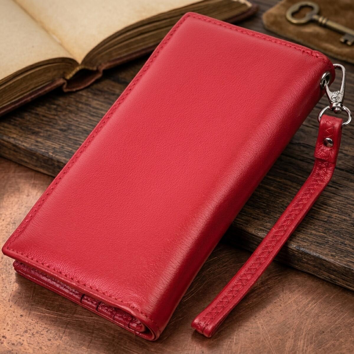 Гаманець жіночий шкіряний St Leather 22679 червоний фото4