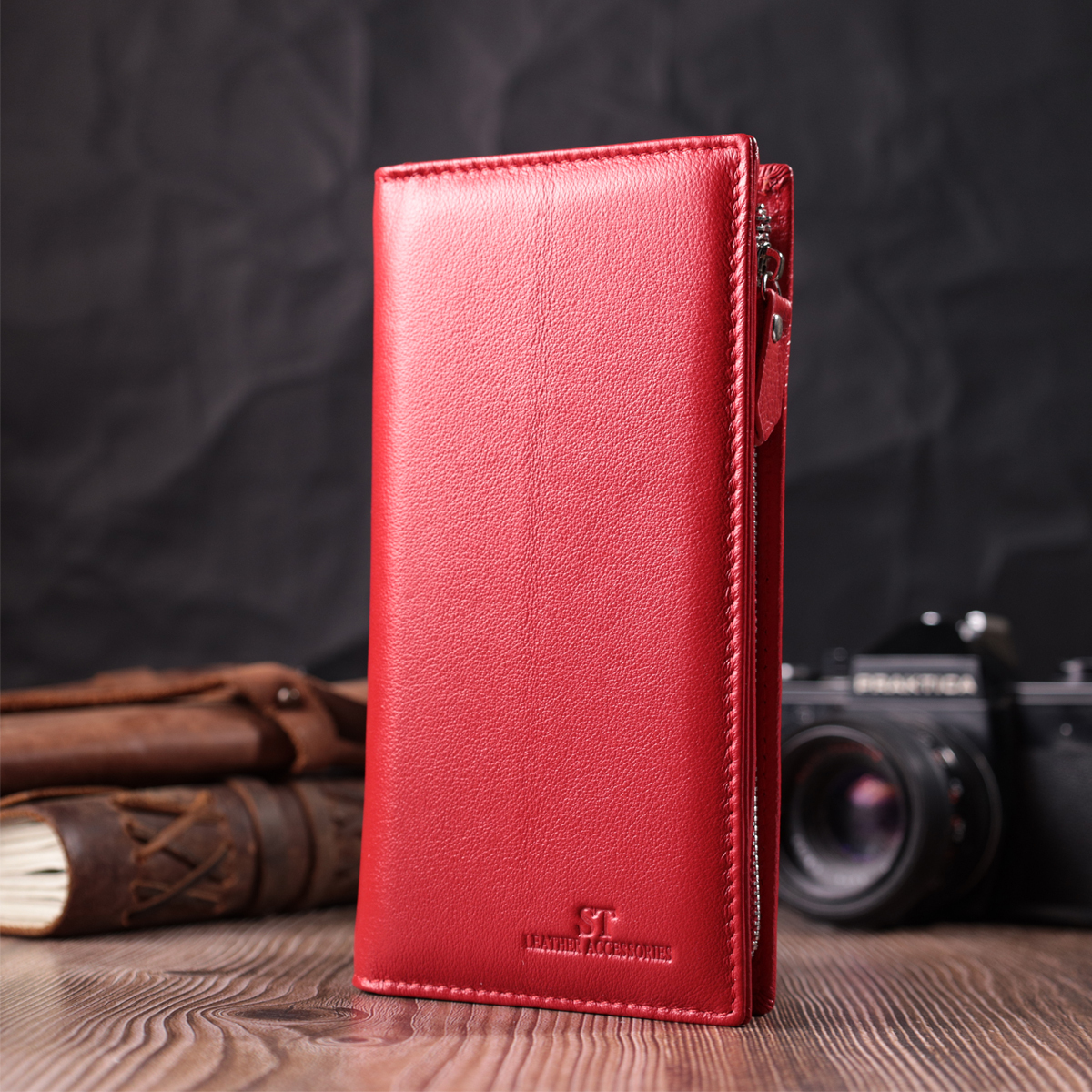 Гаманець жіночий шкіряний St Leather 22679 червоний фото12