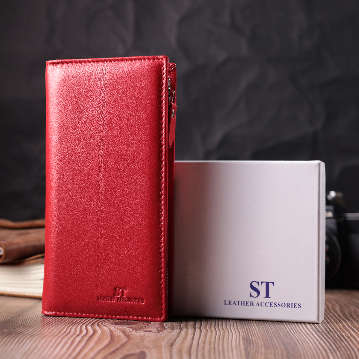 Гаманець жіночий шкіряний St Leather 22679 червоний фото14