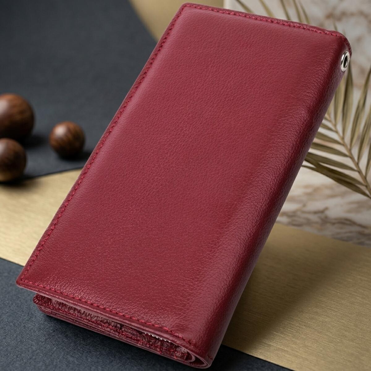 Кошелек женский кожаный St Leather 22680 бордовый фото4