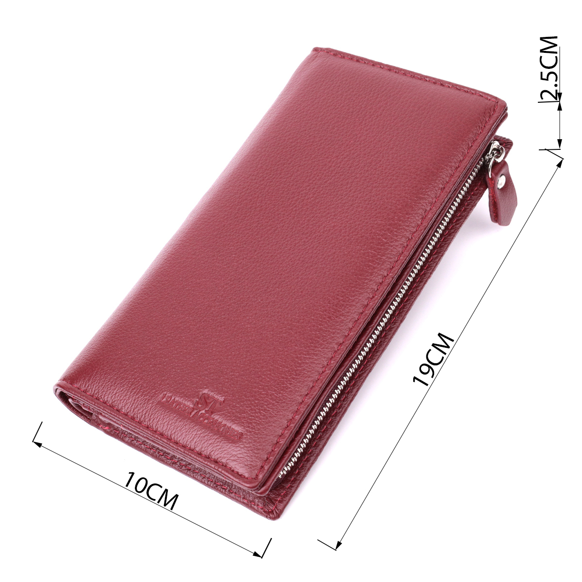 Кошелек женский кожаный St Leather 22680 бордовый фото7