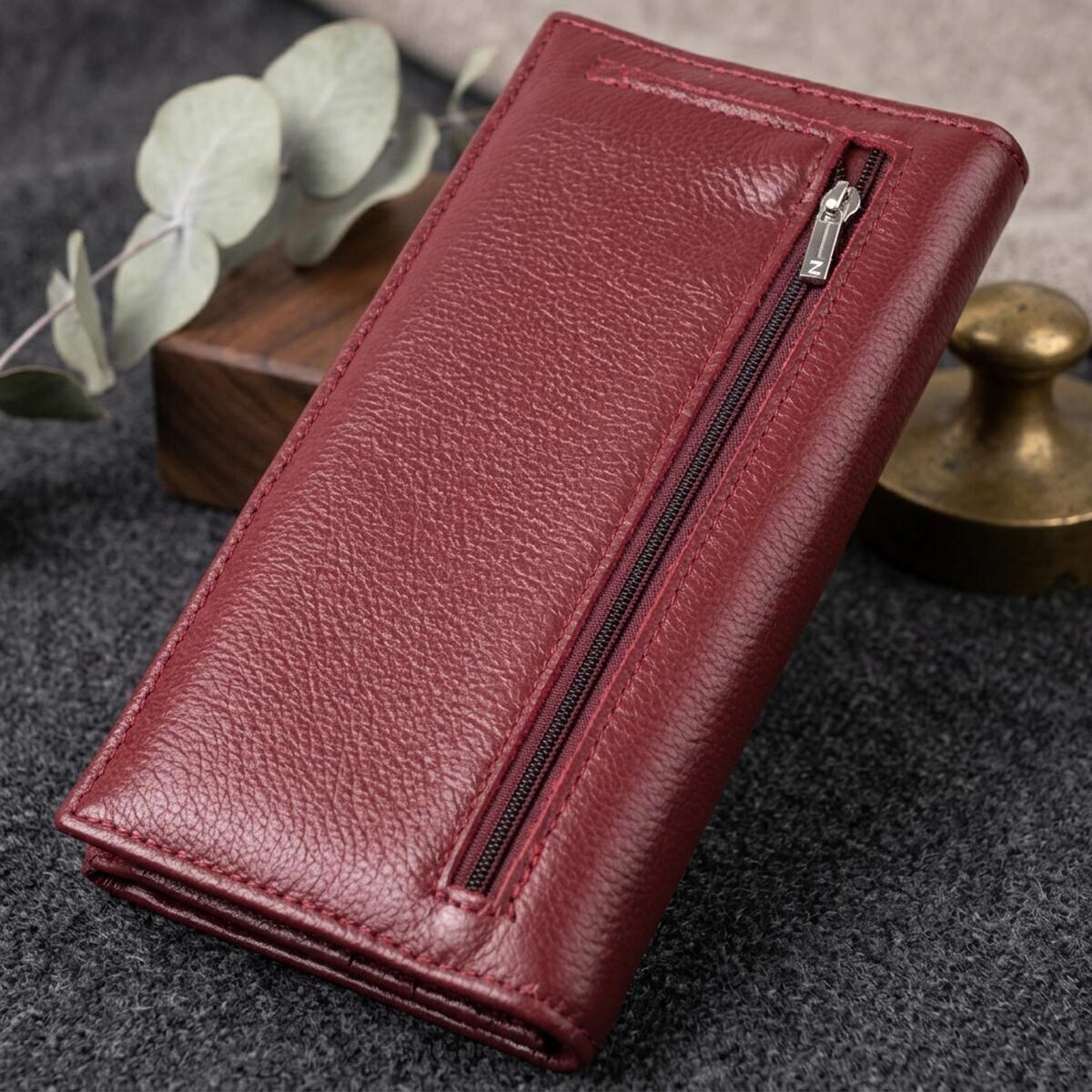 Кошелек женский кожаный St Leather 22688 бордовый фото4