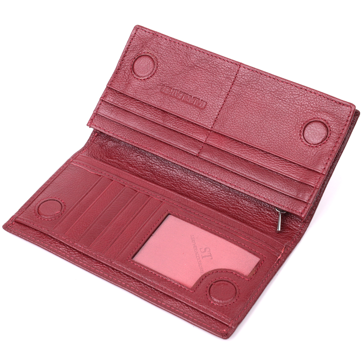 Кошелек женский кожаный St Leather 22688 бордовый фото9