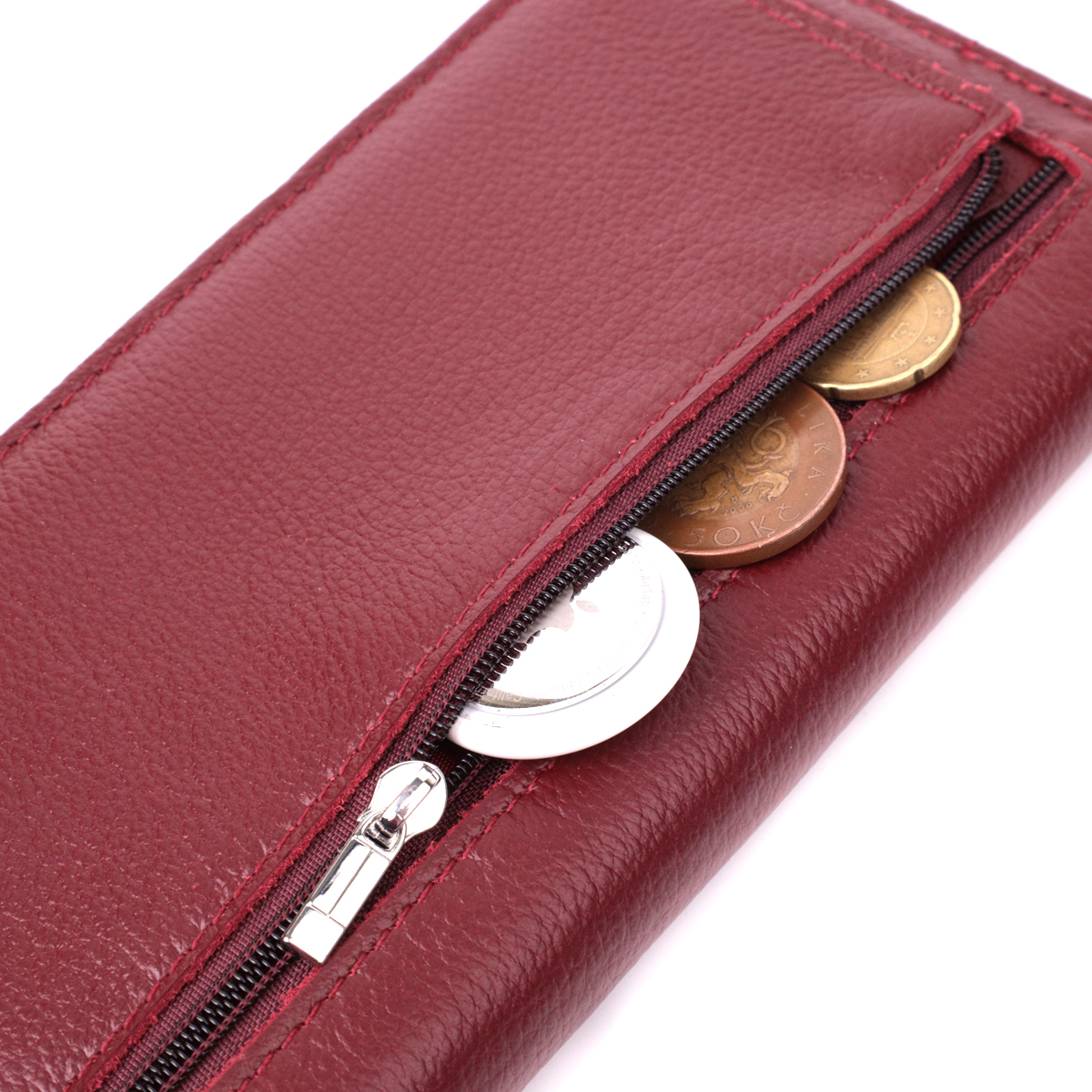 Кошелек женский кожаный St Leather 22688 бордовый фото12