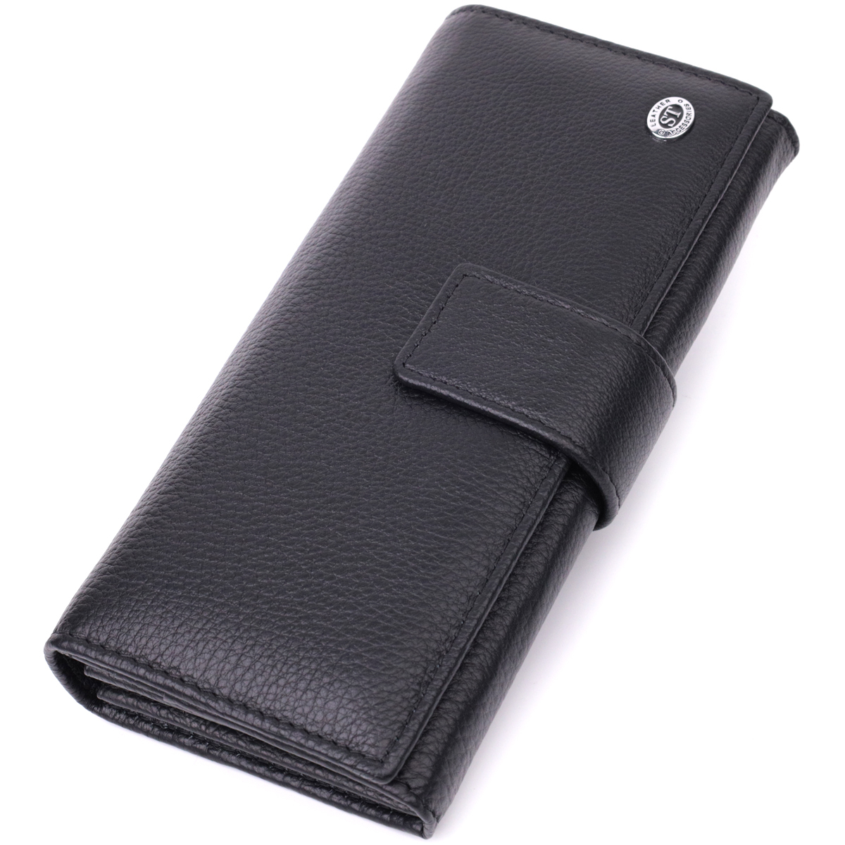 Гаманець жіночий шкіряний St Leather 22695 чорний фото4