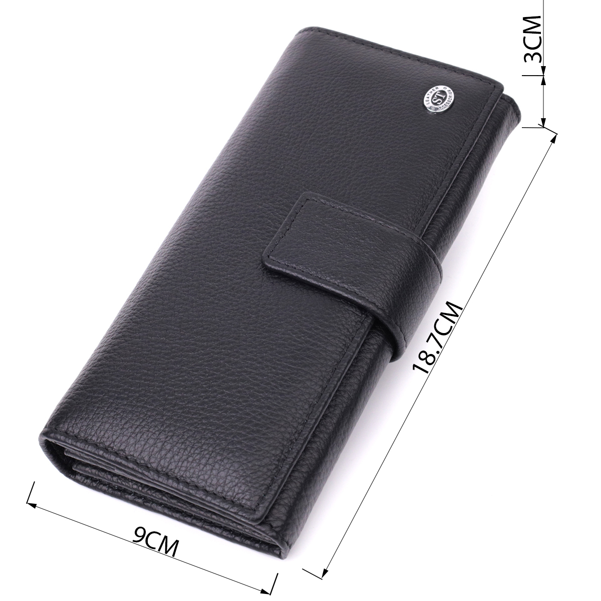 Гаманець жіночий шкіряний St Leather 22695 чорний фото6