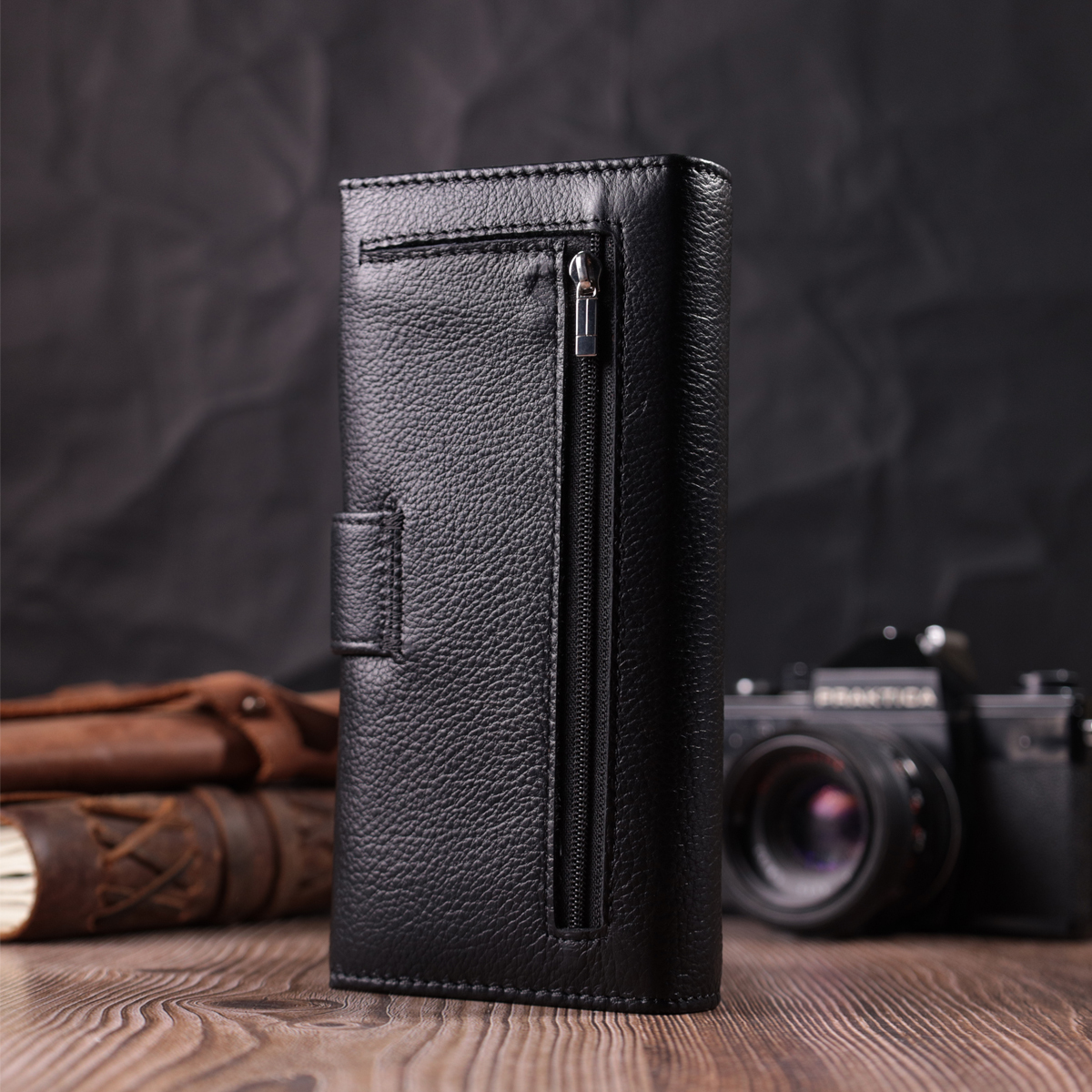 Гаманець жіночий шкіряний St Leather 22695 чорний фото13