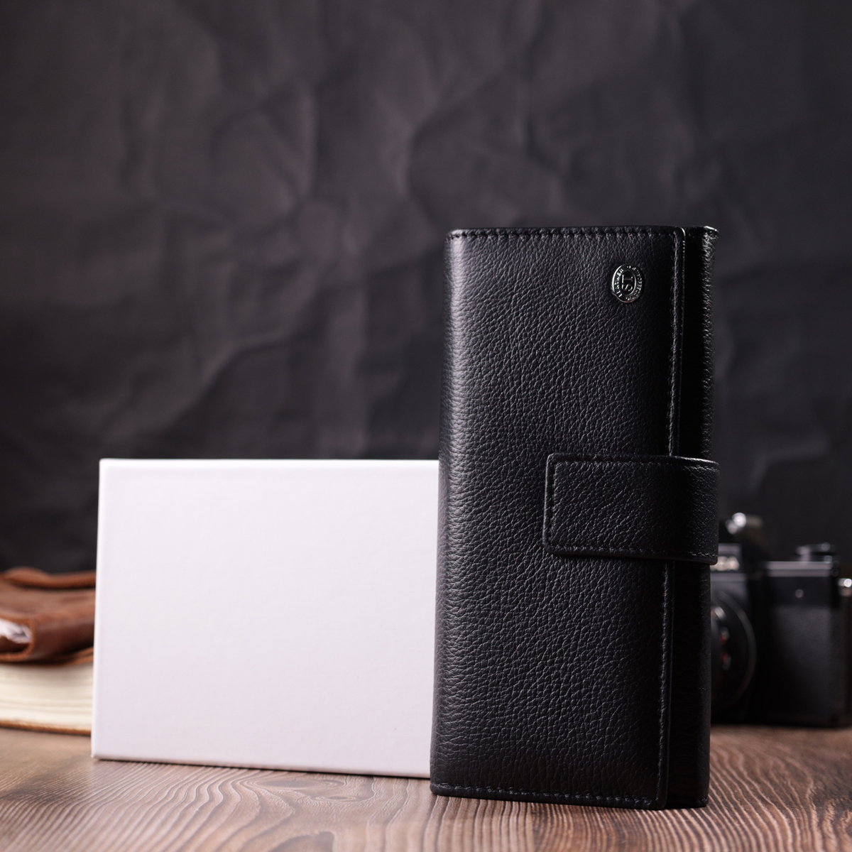 Гаманець жіночий шкіряний St Leather 22695 чорний фото14