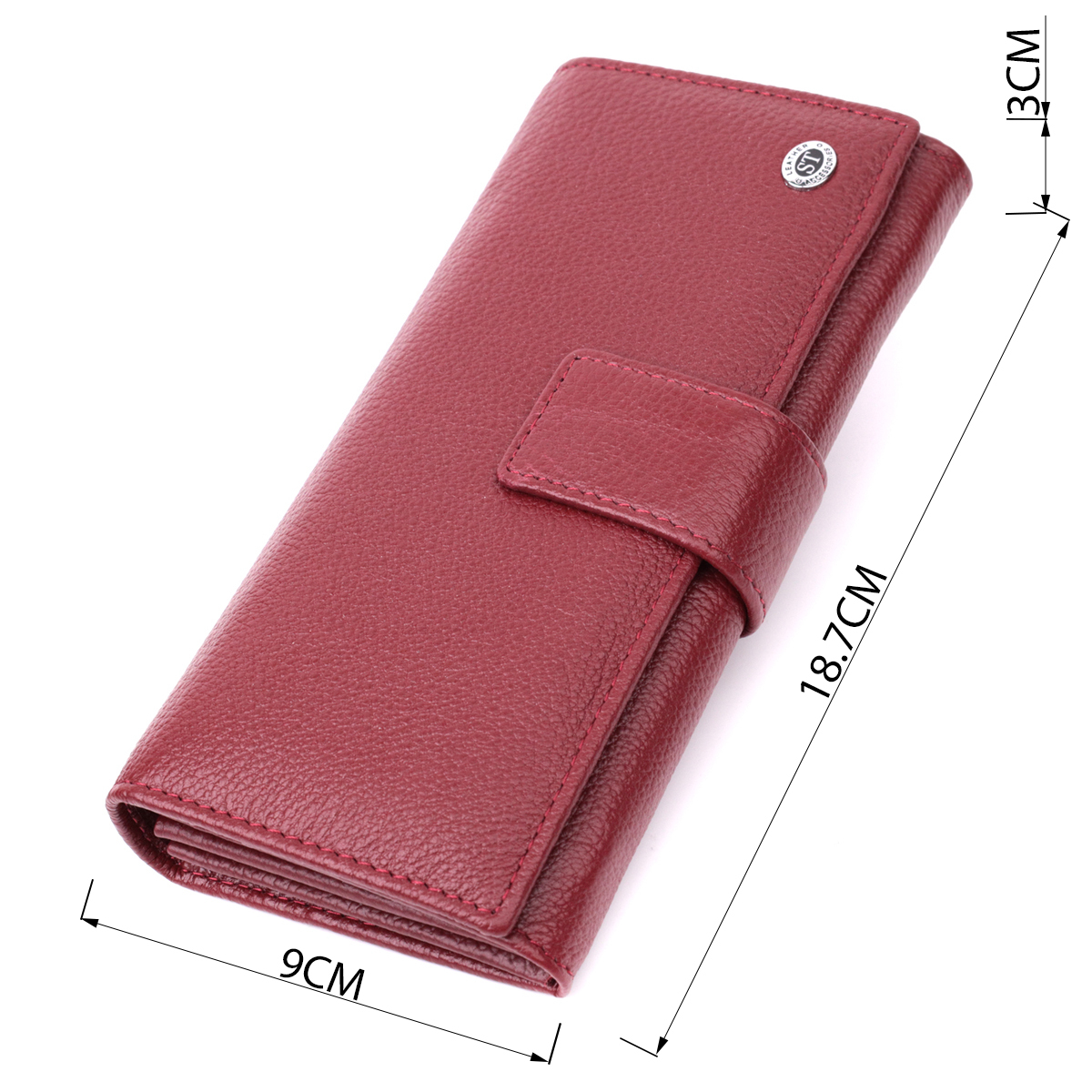 Гаманець жіночий шкіряний St Leather 22697 бордовий фото3