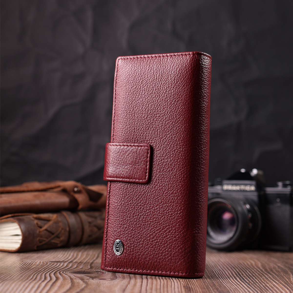 Гаманець жіночий шкіряний St Leather 22697 бордовий фото9
