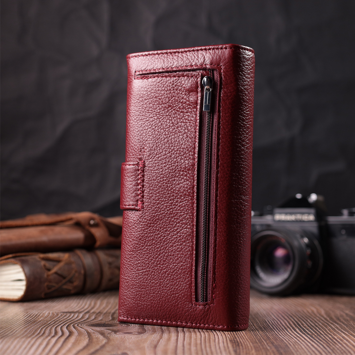 Гаманець жіночий шкіряний St Leather 22697 бордовий фото10