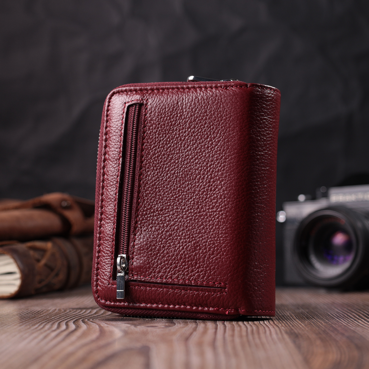 Гаманець жіночий шкіряний St Leather 22698 бордовий фото10