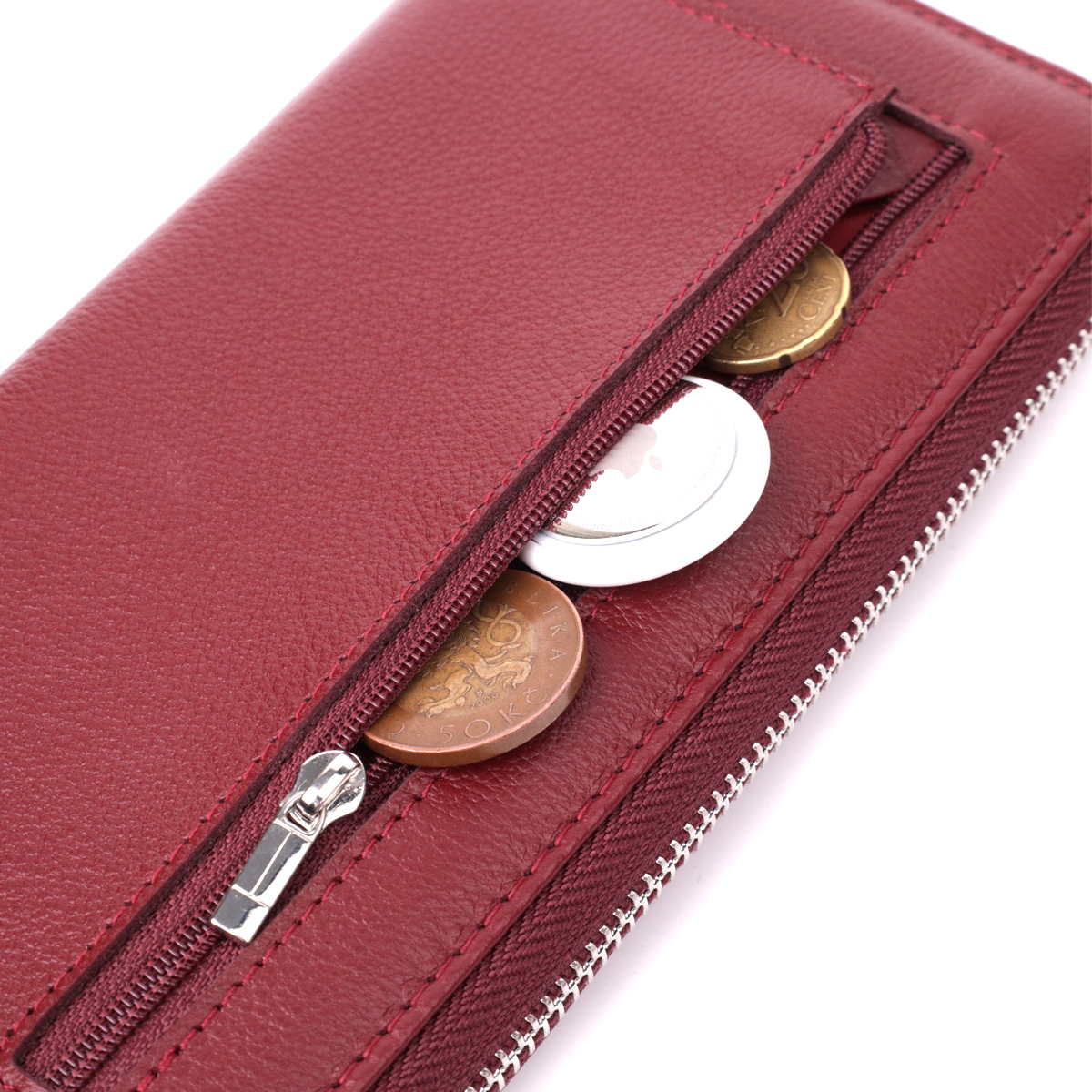 Кошелек женский кожаный St Leather 22704 бордовый фото7