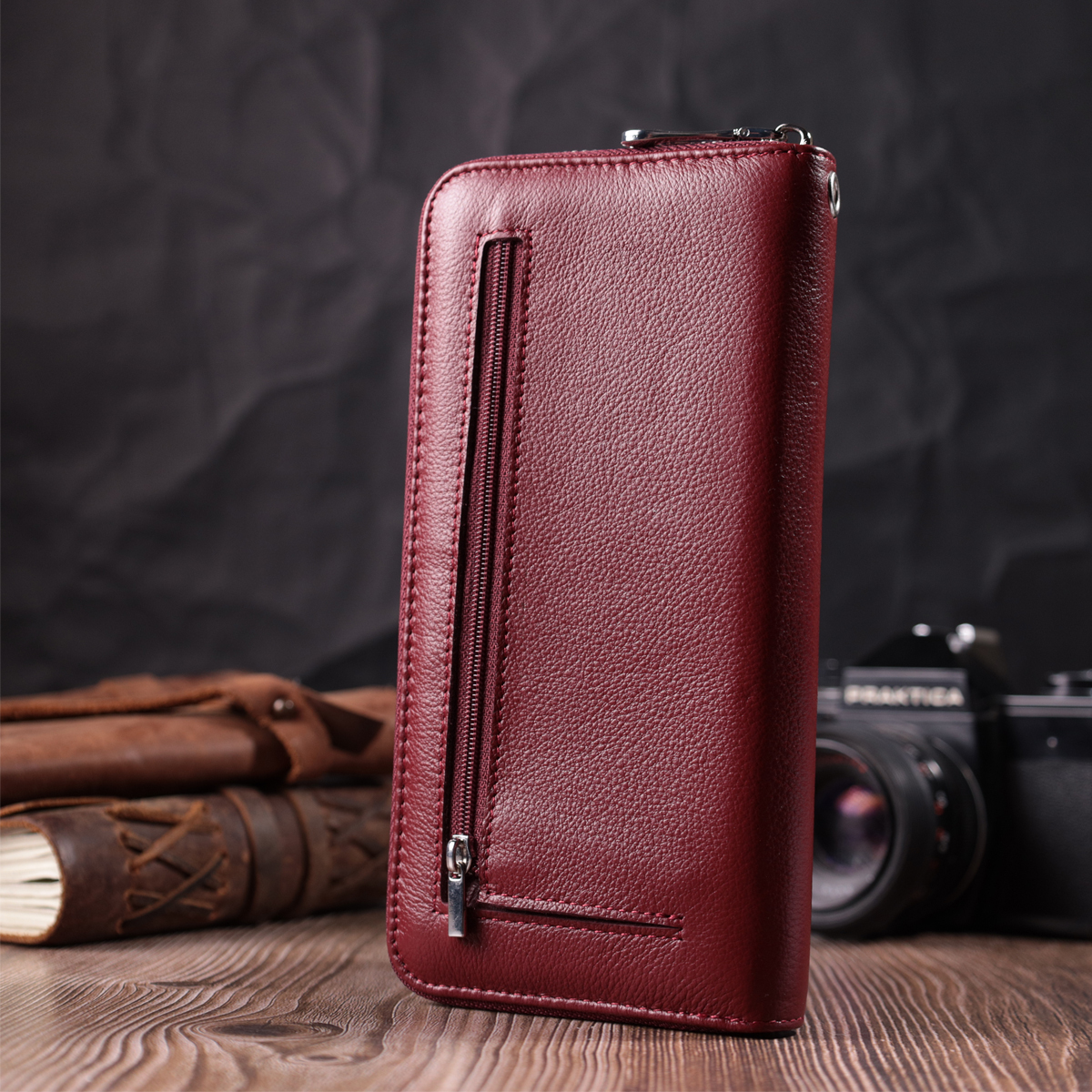 Кошелек женский кожаный St Leather 22704 бордовый фото9