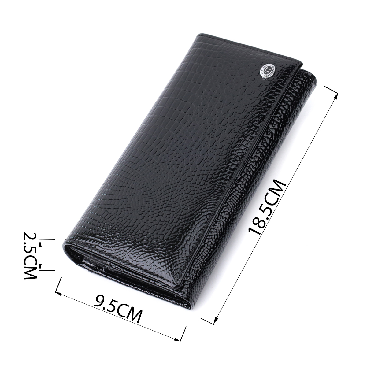 Гаманець жіночий шкіряний St Leather 22732 чорний фото3