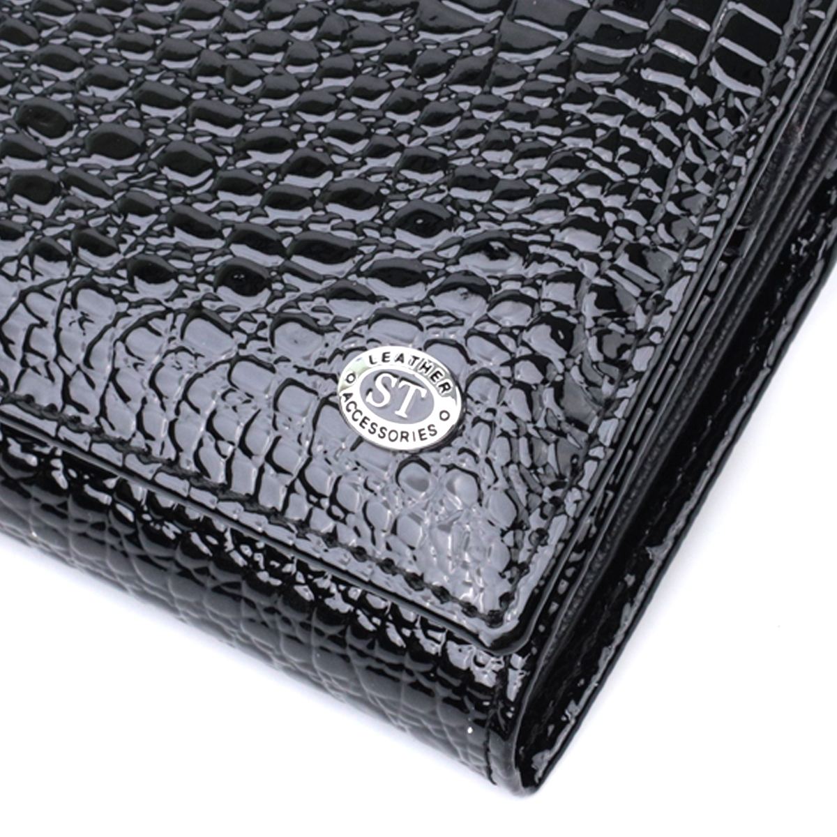 Гаманець жіночий шкіряний St Leather 22732 чорний фото5
