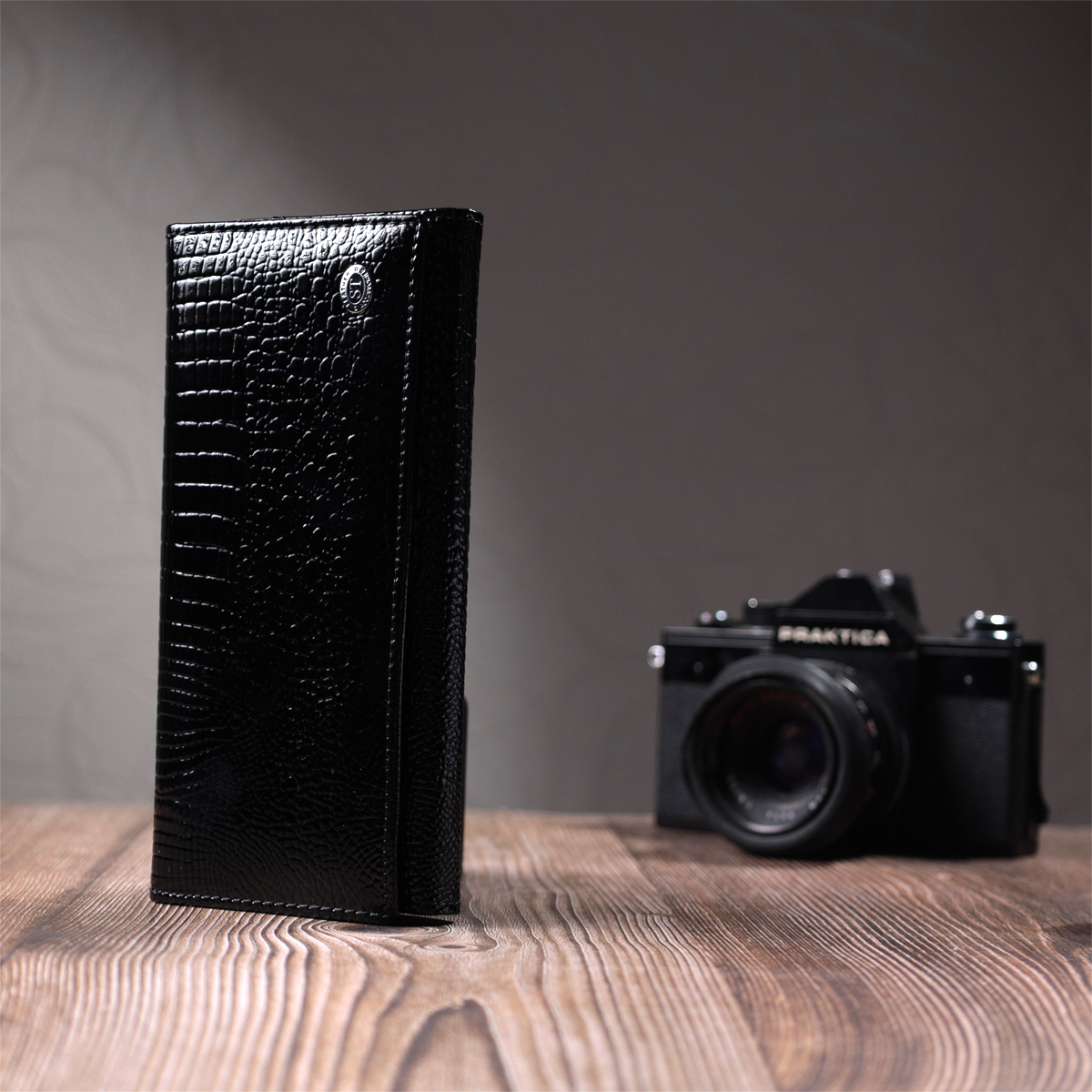 Гаманець жіночий шкіряний St Leather 22732 чорний фото10