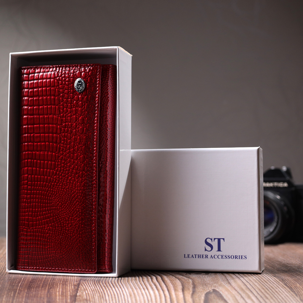 Гаманець жіночий шкіряний St Leather 22733 червоний фото12