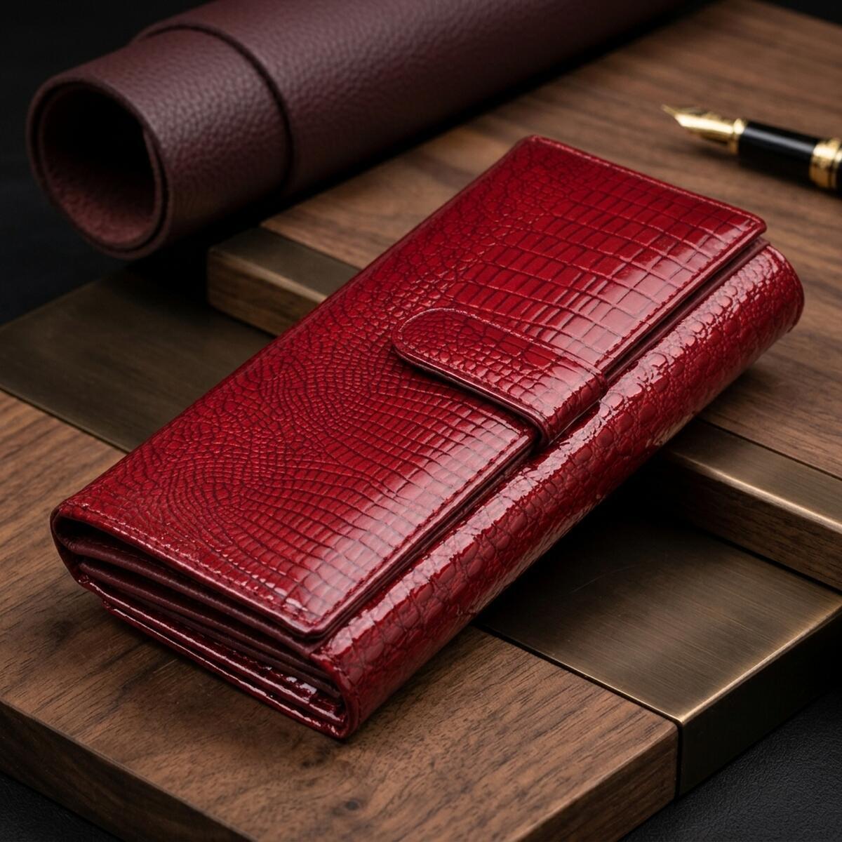 Гаманець жіночий шкіряний St Leather 22734 червоний фото4
