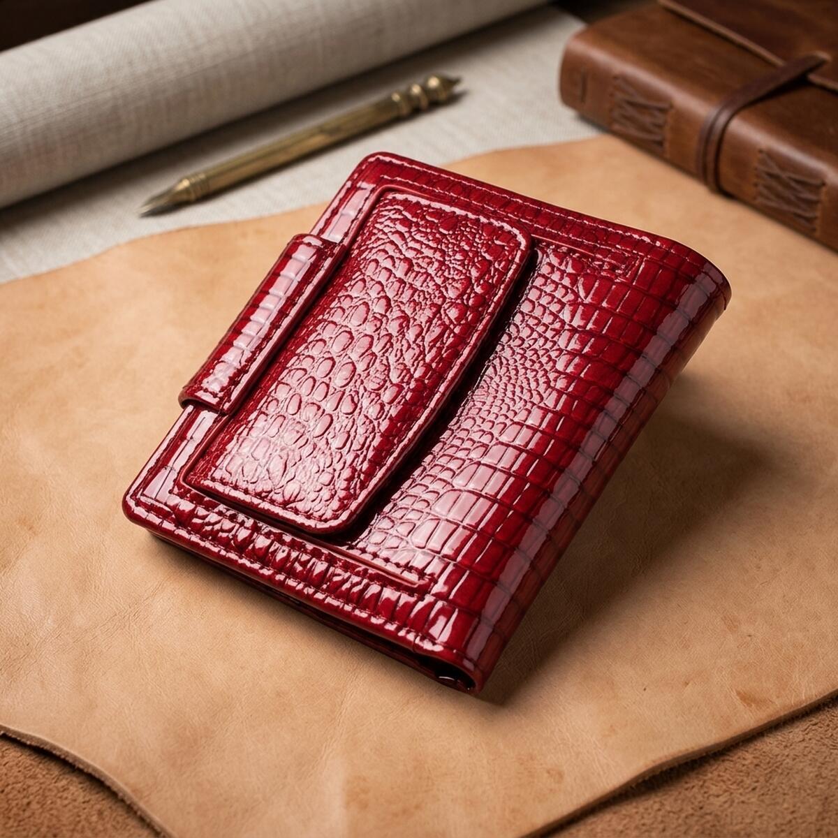 Кошелек женский кожаный St Leather 22740 красный фото4
