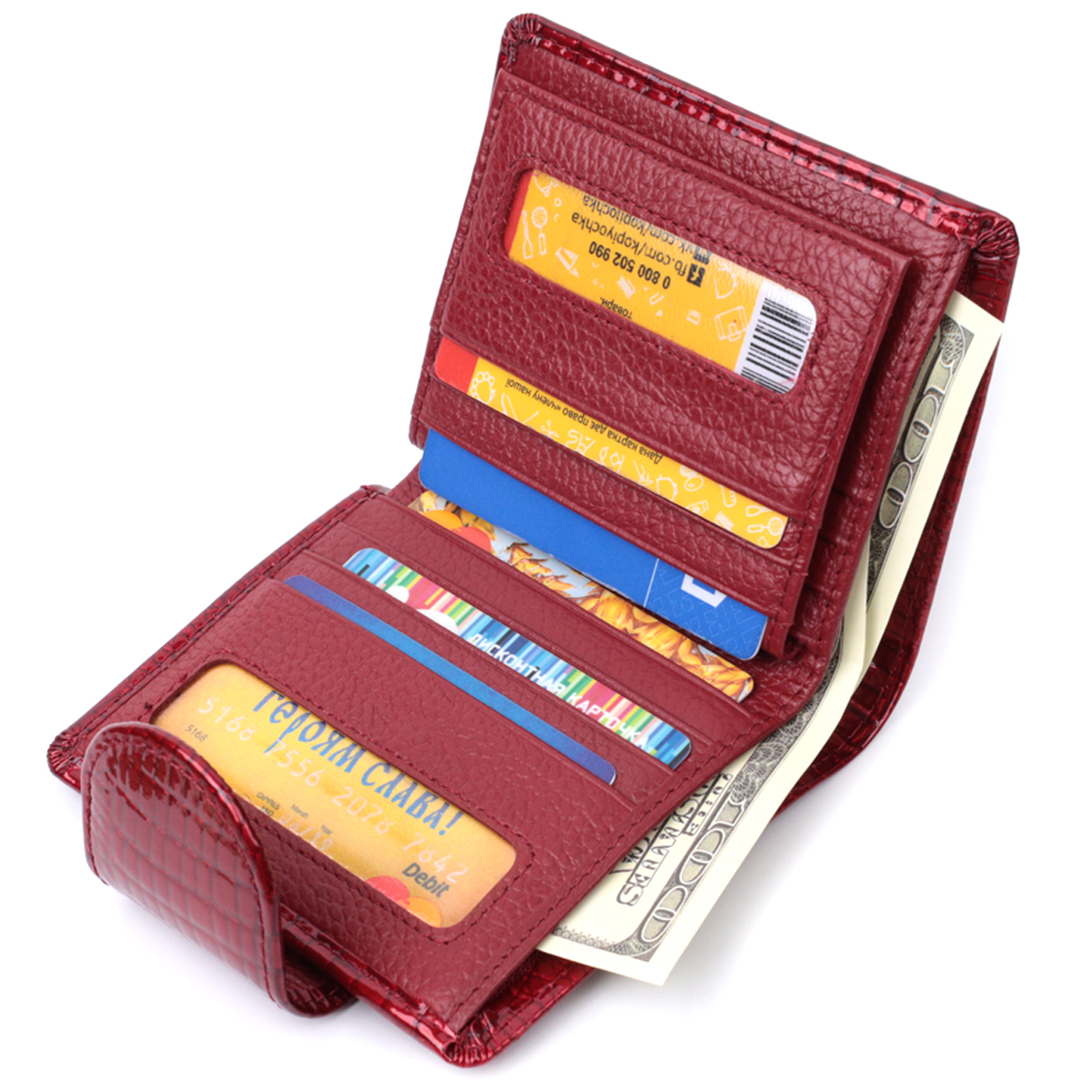 Кошелек женский кожаный St Leather 22740 красный фото13