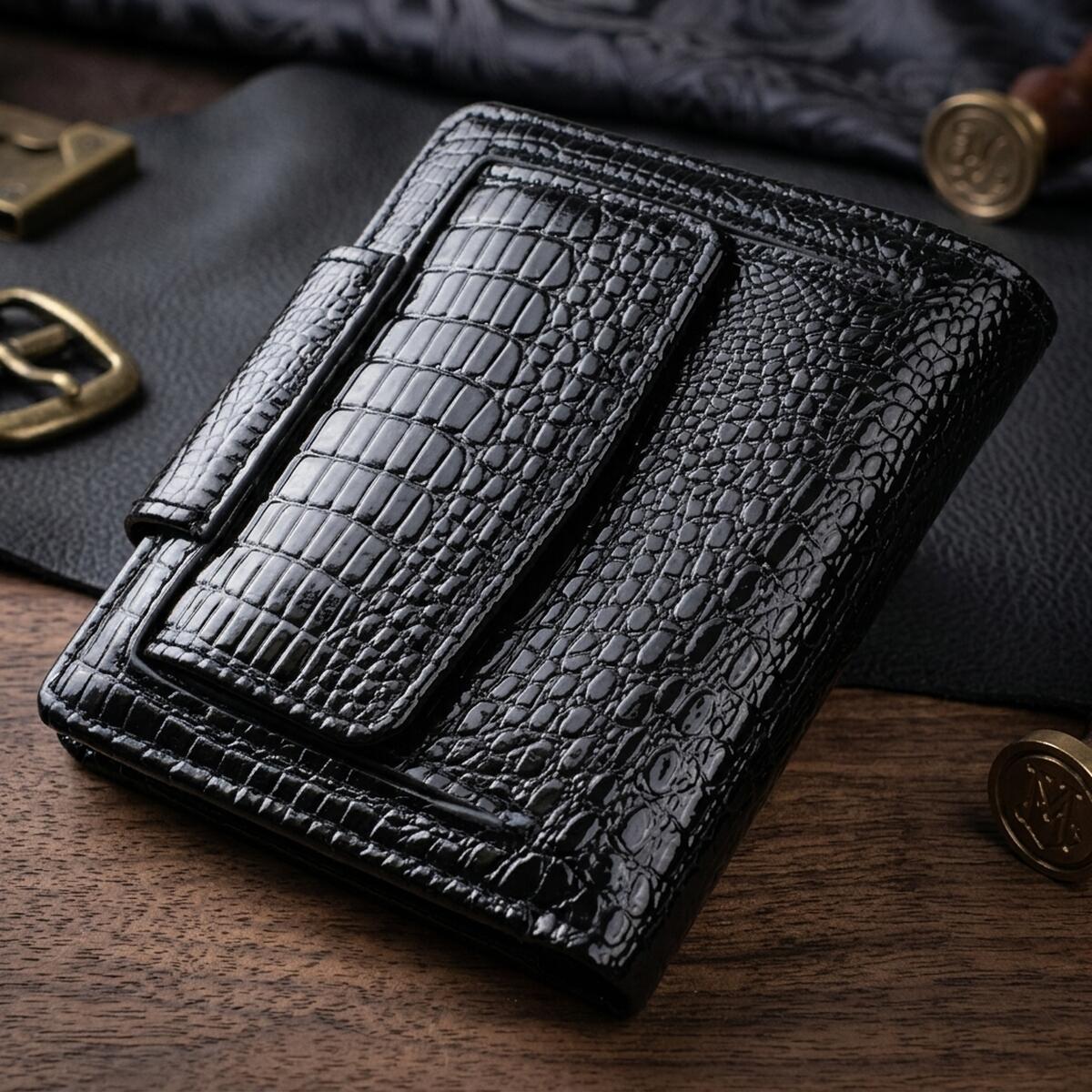 Гаманець жіночий шкіряний St Leather 22741 чорний фото3