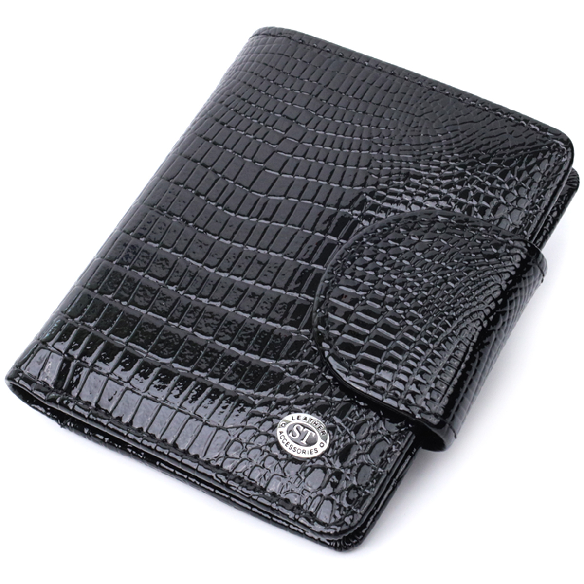 Гаманець жіночий шкіряний St Leather 22741 чорний фото4