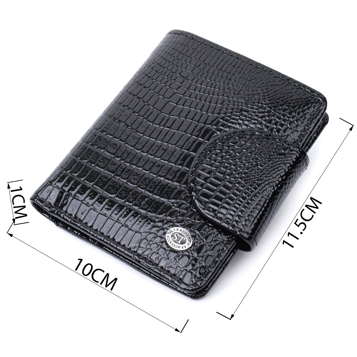 Гаманець жіночий шкіряний St Leather 22741 чорний фото6