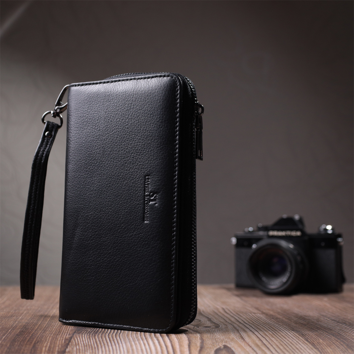 Гаманець чоловічий шкіряний St Leather 22823 чорний фото10