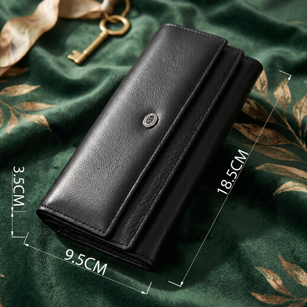 Гаманець жіночий шкіряний St Leather 15081 чорний фото14