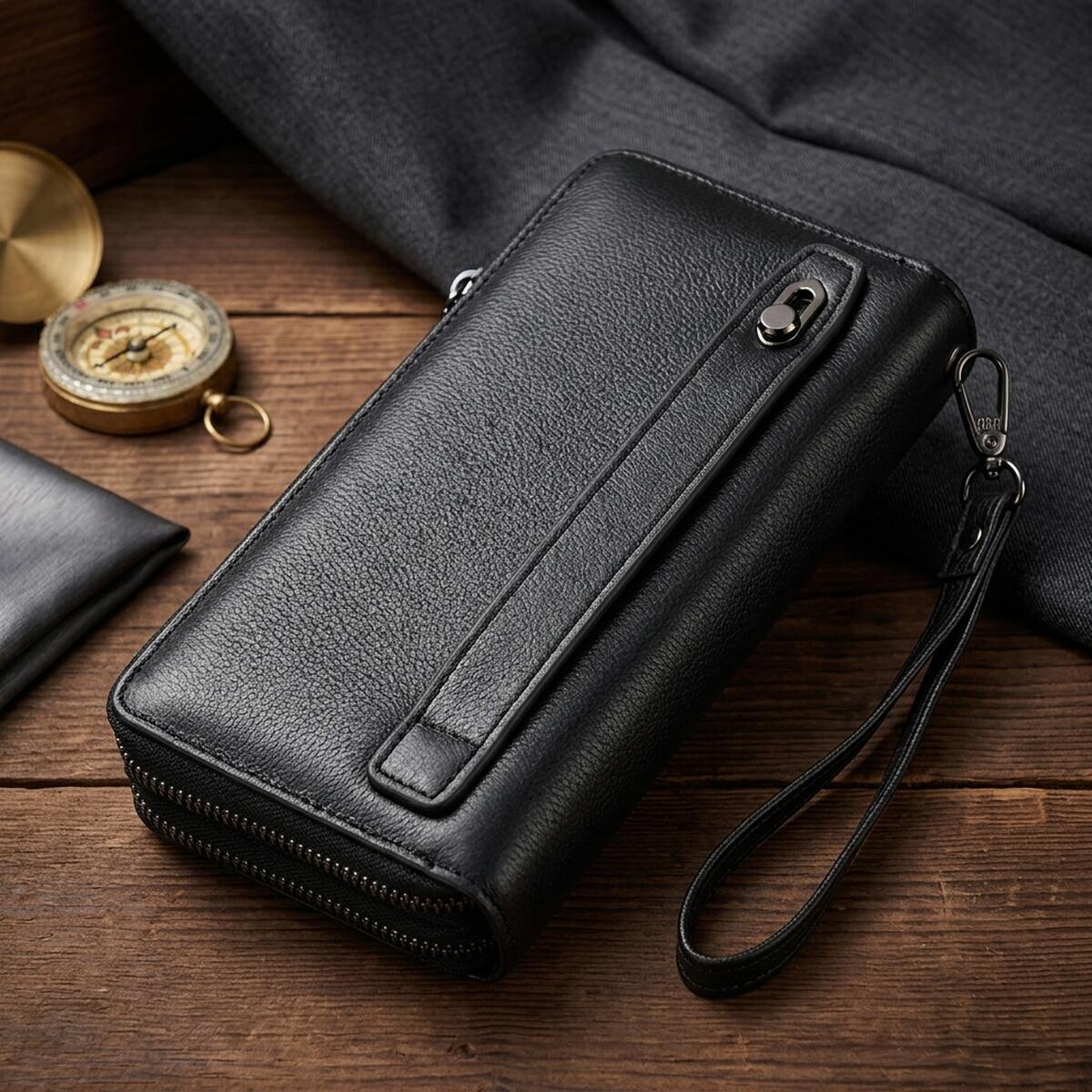 Гаманець чоловічий шкіряний St Leather 22853 чорний фото4