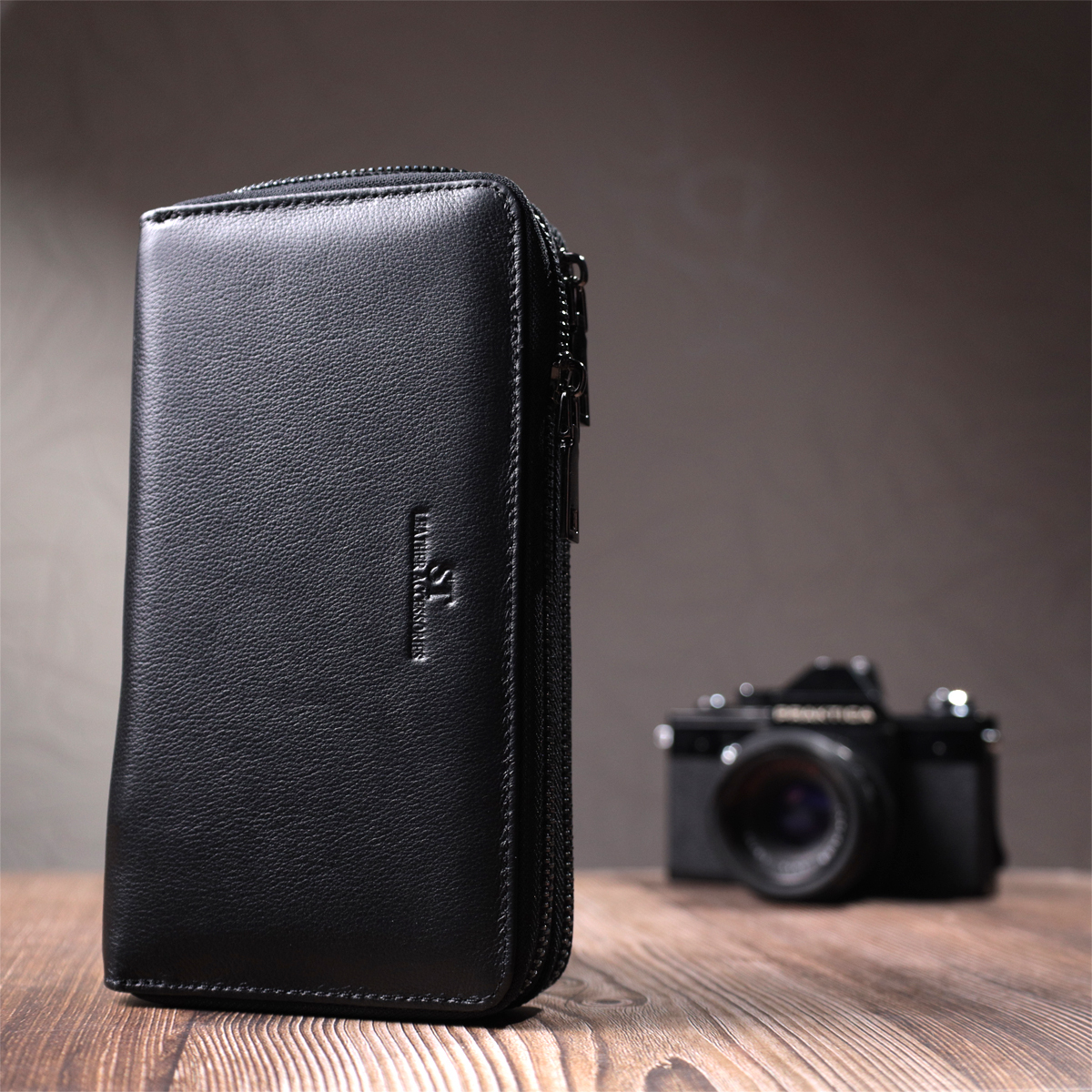 Гаманець чоловічий шкіряний St Leather 22853 чорний фото14