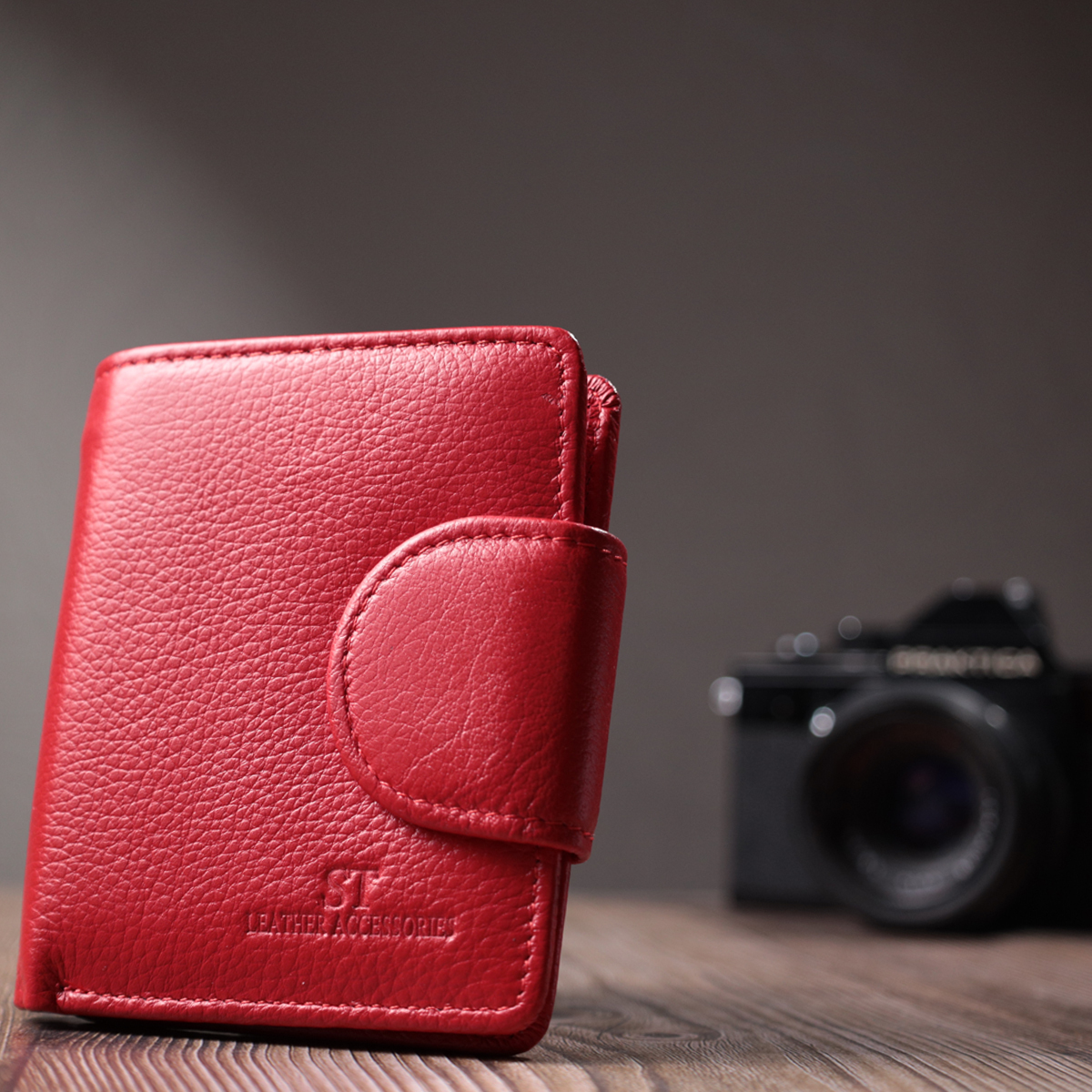 Гаманець жіночий шкіряний St Leather 22855 червоний фото12