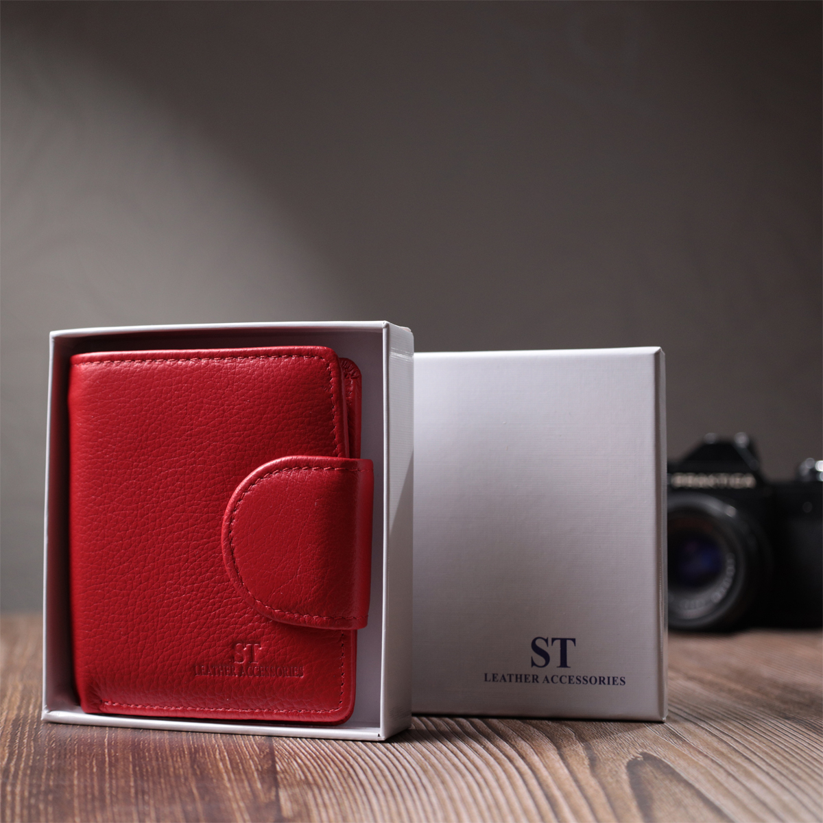 Гаманець жіночий шкіряний St Leather 22855 червоний фото14