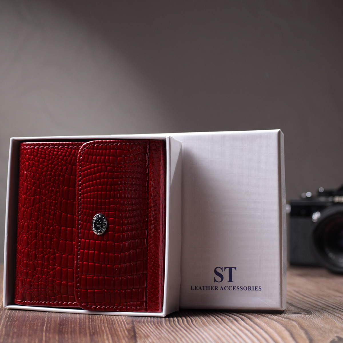 Гаманець жіночий шкіряний St Leather 22860 червоний фото15
