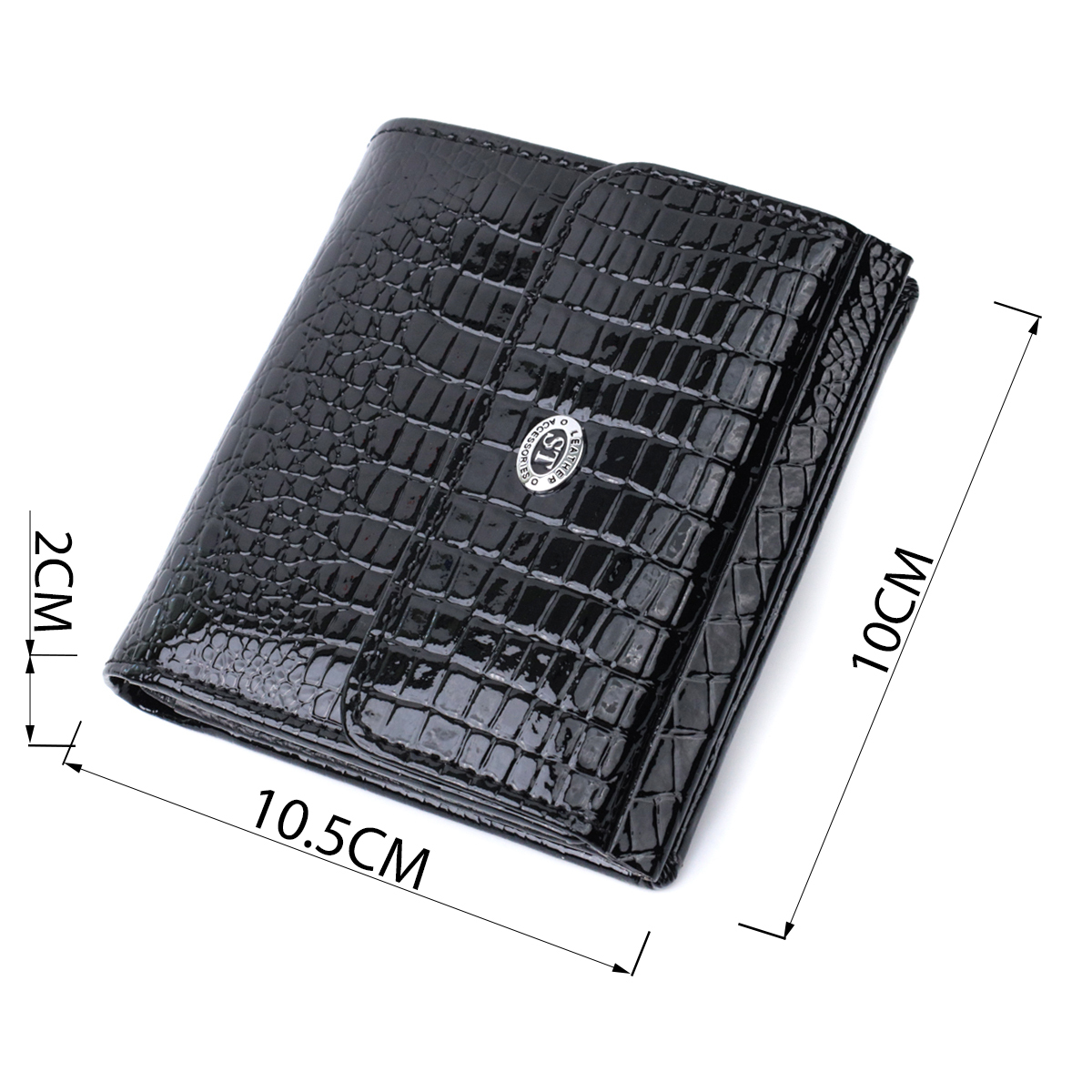 Гаманець жіночий шкіряний St Leather 22861 чорний фото3